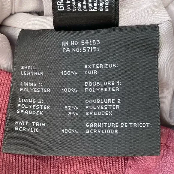 Marc New York Raspberry Felix Knit Panel Asymmetrical Leather Jacket. Small EUC!